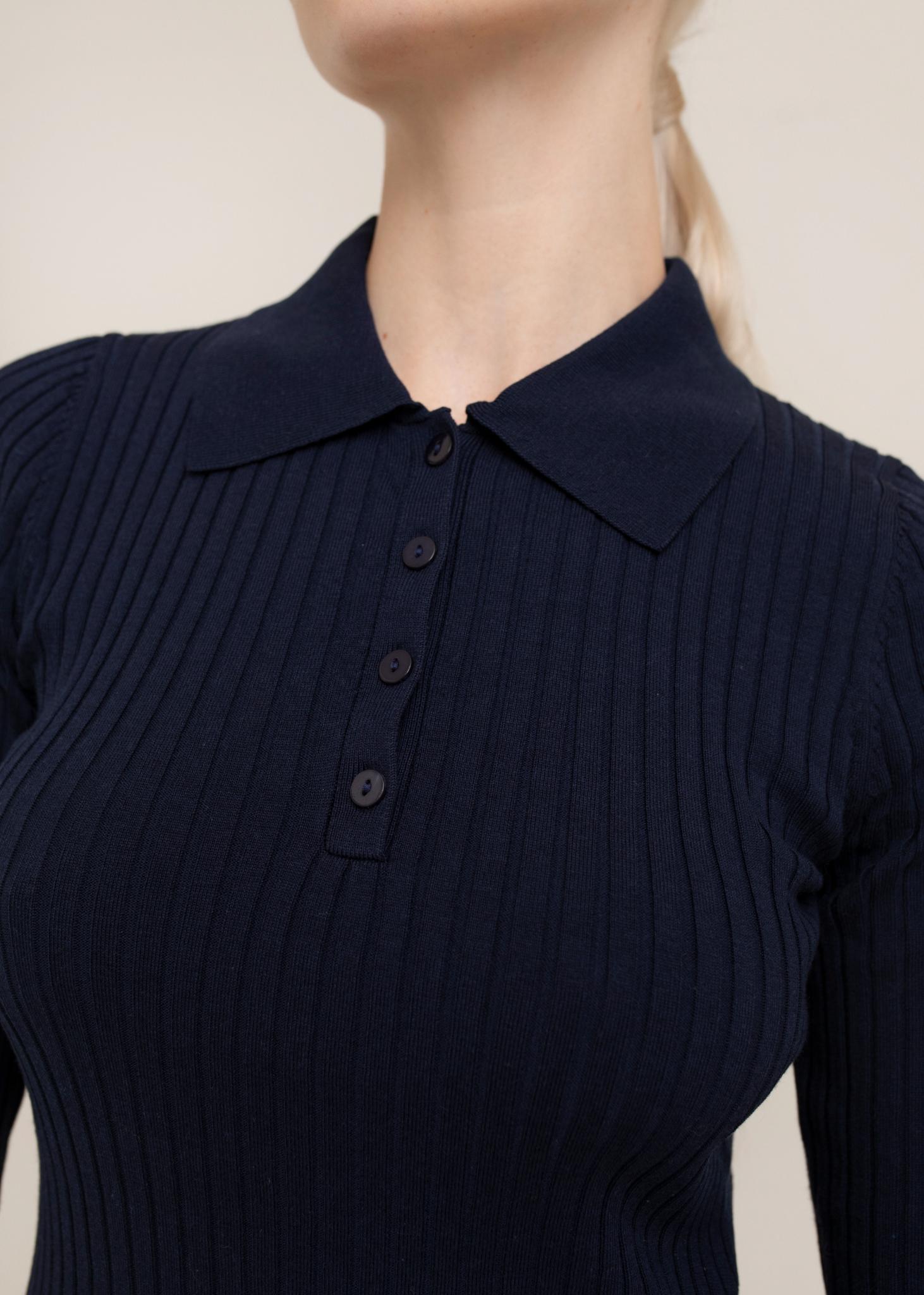 Leona Sweater Knit Rib Polo | USA