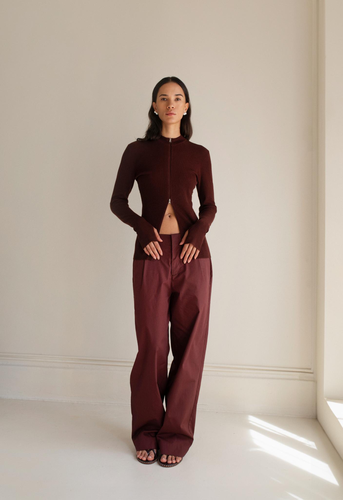 Gabrielle Rib Zip Jacket | USA