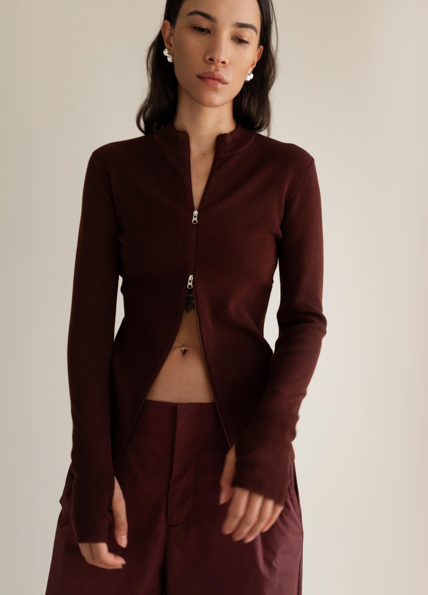 Gabrielle Rib Zip Jacket | USA